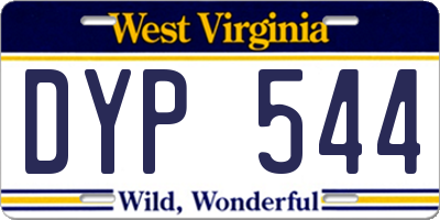 WV license plate DYP544