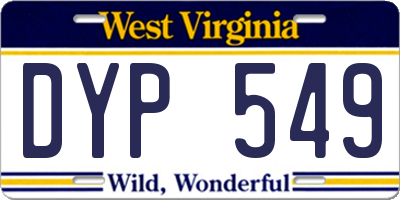 WV license plate DYP549
