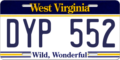 WV license plate DYP552