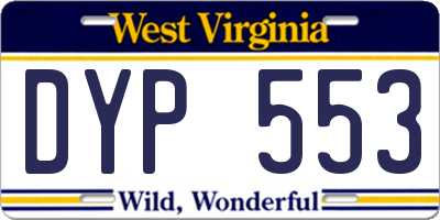 WV license plate DYP553