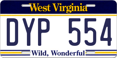 WV license plate DYP554