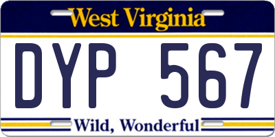 WV license plate DYP567