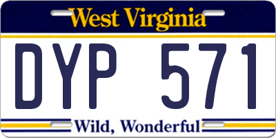 WV license plate DYP571