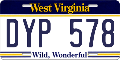 WV license plate DYP578