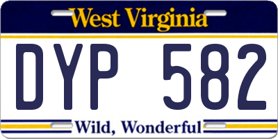 WV license plate DYP582