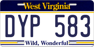 WV license plate DYP583