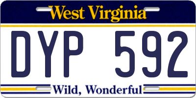 WV license plate DYP592