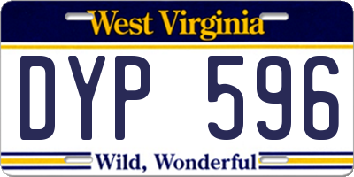 WV license plate DYP596