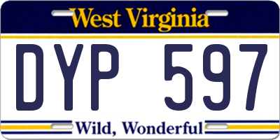 WV license plate DYP597