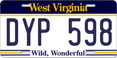 WV license plate DYP598