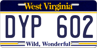 WV license plate DYP602