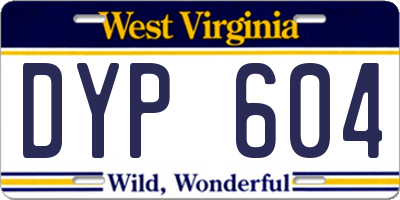 WV license plate DYP604