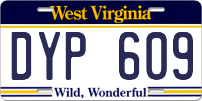 WV license plate DYP609