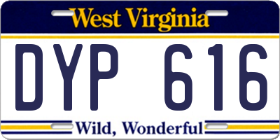 WV license plate DYP616