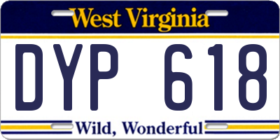 WV license plate DYP618
