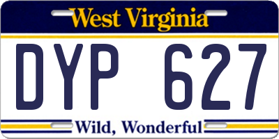 WV license plate DYP627