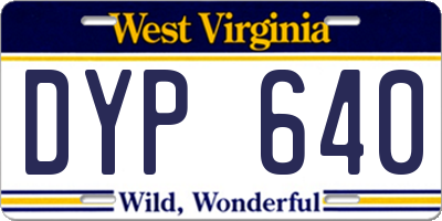 WV license plate DYP640