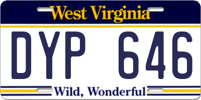WV license plate DYP646