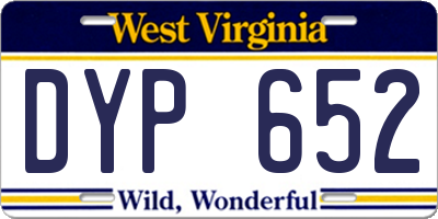 WV license plate DYP652