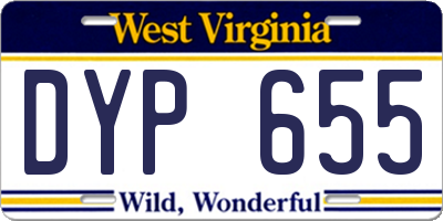 WV license plate DYP655