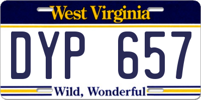 WV license plate DYP657