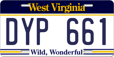 WV license plate DYP661