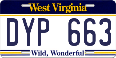 WV license plate DYP663