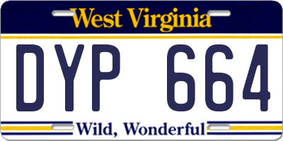 WV license plate DYP664