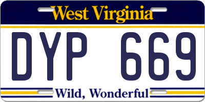 WV license plate DYP669
