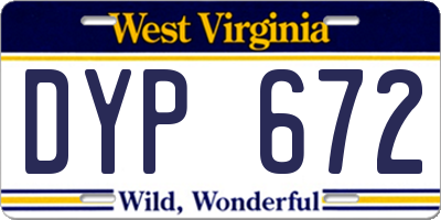 WV license plate DYP672