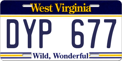 WV license plate DYP677
