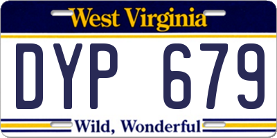 WV license plate DYP679