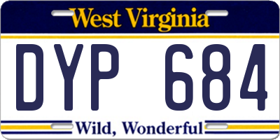 WV license plate DYP684