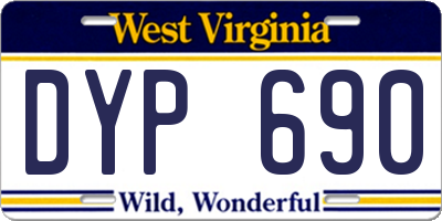 WV license plate DYP690