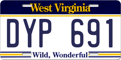 WV license plate DYP691