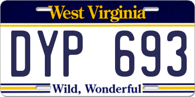 WV license plate DYP693