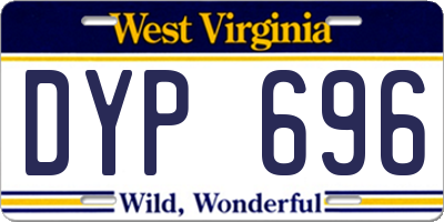WV license plate DYP696