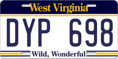 WV license plate DYP698