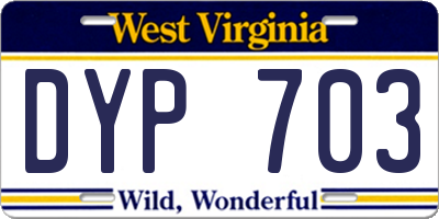 WV license plate DYP703