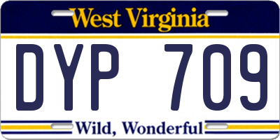 WV license plate DYP709