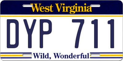 WV license plate DYP711
