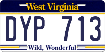 WV license plate DYP713