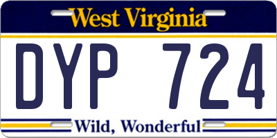 WV license plate DYP724