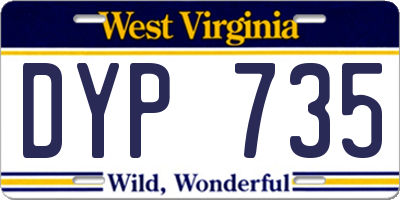 WV license plate DYP735