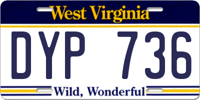 WV license plate DYP736