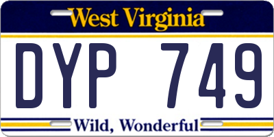 WV license plate DYP749