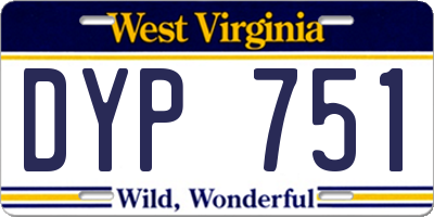 WV license plate DYP751
