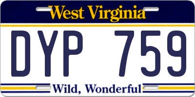 WV license plate DYP759