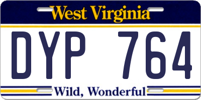 WV license plate DYP764