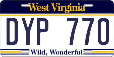 WV license plate DYP770